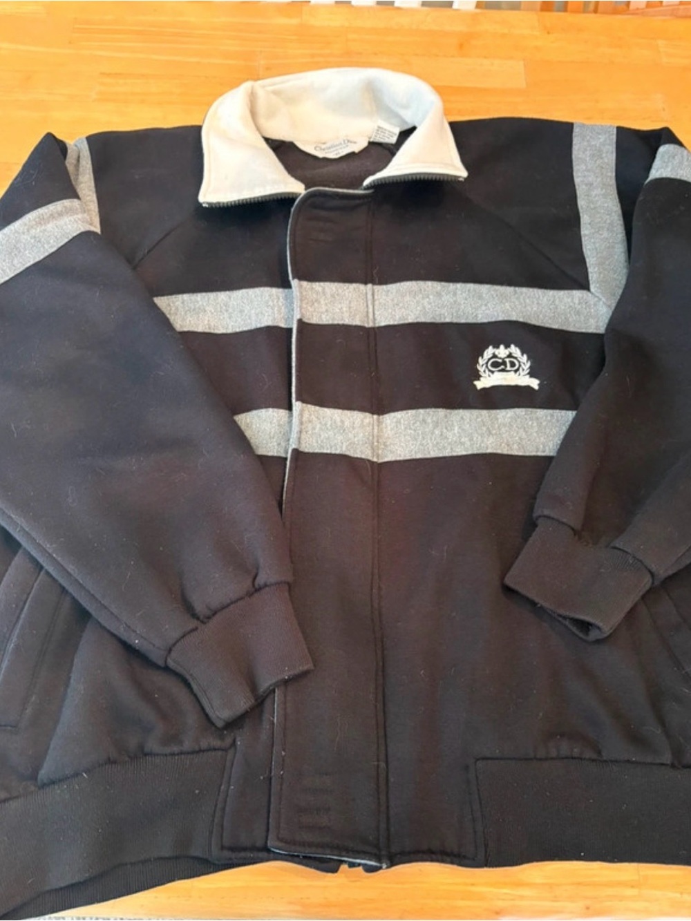 Vintage Christian Dior Monsieur Striped Full-Zip Jacket